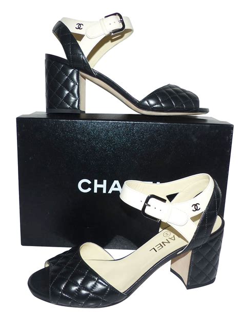 sandali chanel bicolore|Chanel sandals real real.